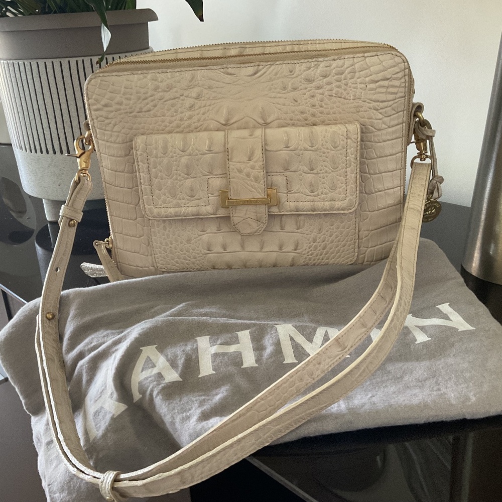 Brahmin Leather Crossbody with IPad pocket